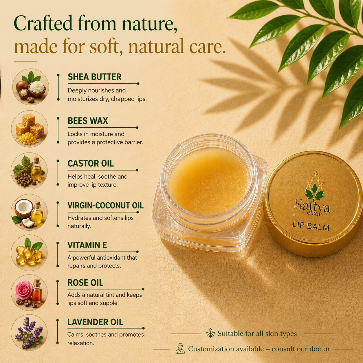 Sattva Lip Balm | Ayurvedic Lip Balm for Dry, Chapped & Dark Lips - Image 2
